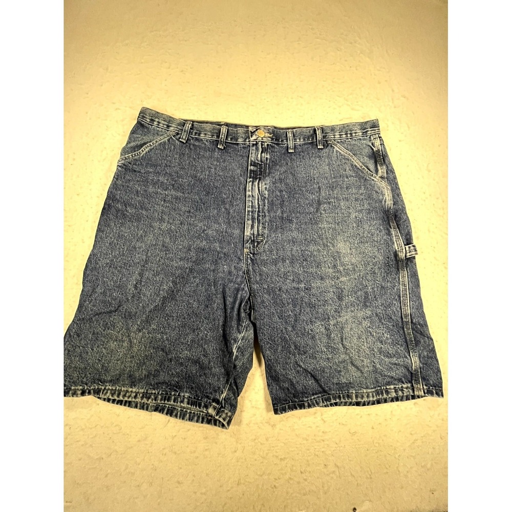 Y2K Wrangler Hero Originals Carpenter Shorts Mens 44 Blue Denim Cotton Workwear